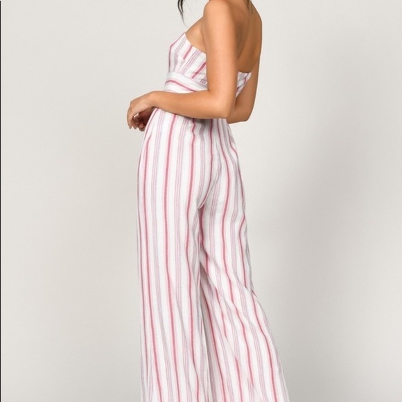 TOBI Carie Stripe Strapless Jumpsuit S/P - Picture 2 of 9